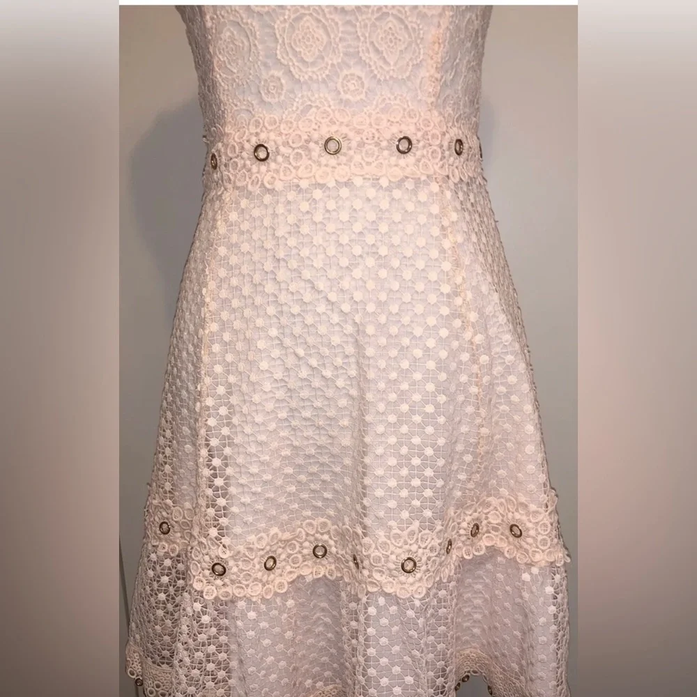 Maje Rosalina Pink Eyelet Lace Grommet Dress NEW 🔥 - Picture 4 of 14